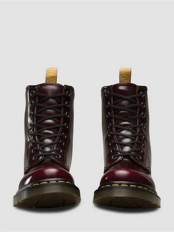 Dr Martens vegan 1460 cherry red Cambridge brush OG lace up unisex boots - Image 2