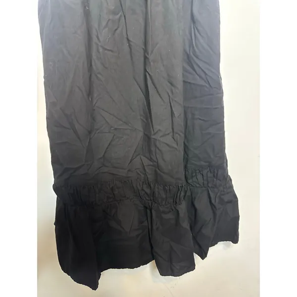 Time and Tru Black Smocked Midi Dress Sleeveless Tiered A Line Pocket Size L - Image 8