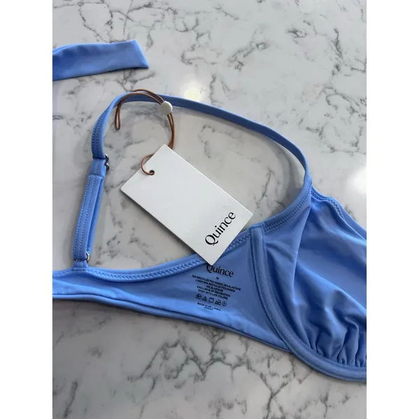 NWT Quince Light Blue Demi Underwire Bikini Top Size Medium - Image 3