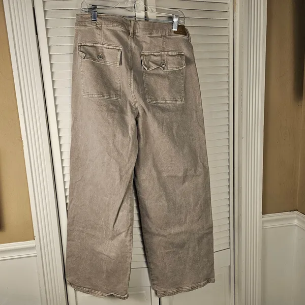 American Eagle Womens Gray Wide Leg‎ Stretch Jeans 16 - Image 2