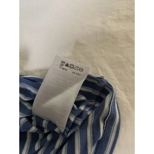 Columbia Womens Size L Top Activewear Blue White Striped V-neck Athletic Top - Image 7