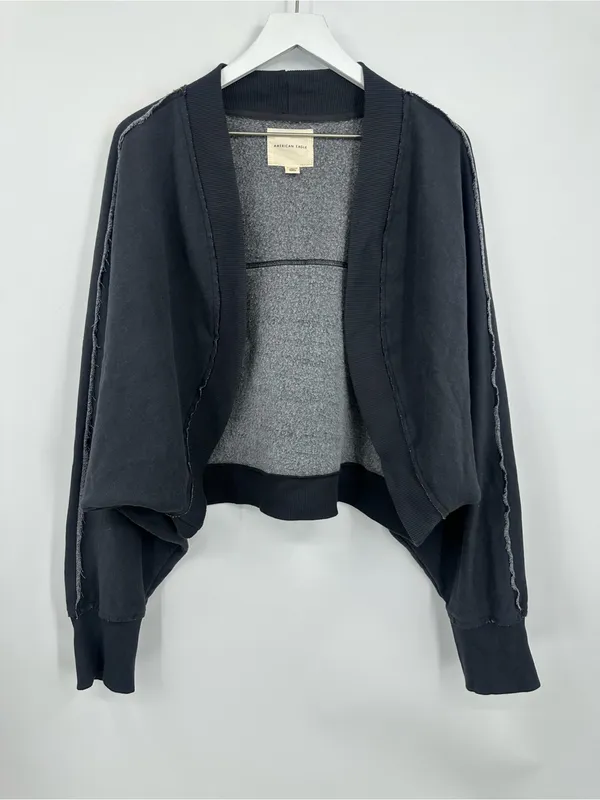 American Eagle Cropped Sweatshirt Cardigan Size 2XL Oversized Loungewear - Image 10