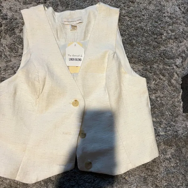 NWT Monteau linen‎ blend vest top small - Image 2