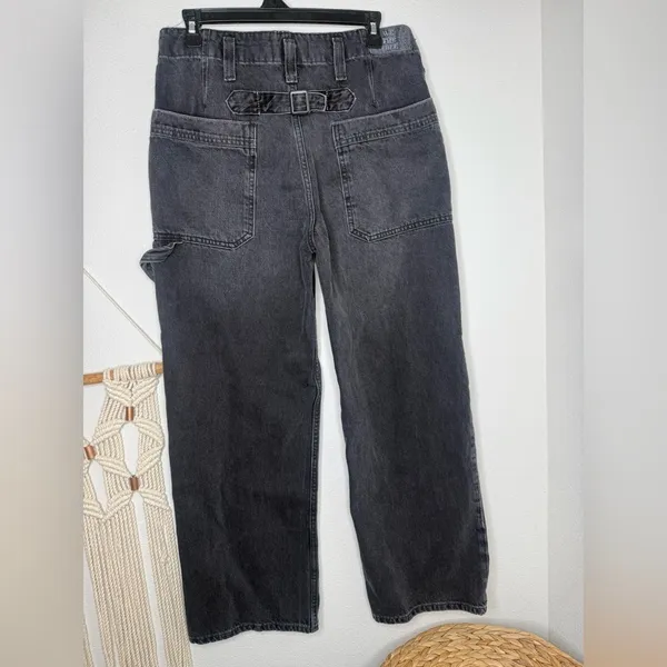 Free People Jeans We The Free Denim Jean Major Leagues VTG Black Mid-Rise Boho - Image 5
