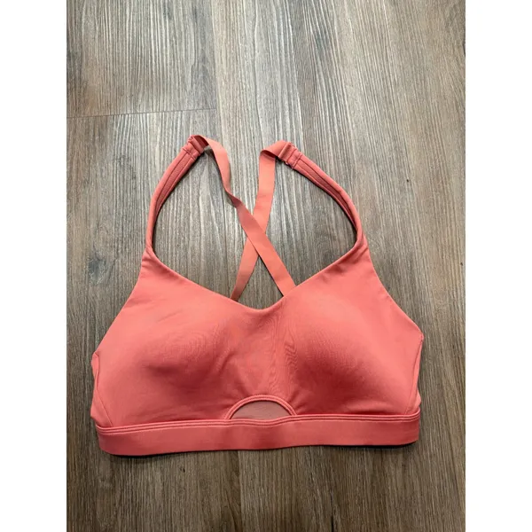 Victoria Sport‎ Coral Pink Cross Back Adjustable Strap Sports Bra Size Medium - Image 3