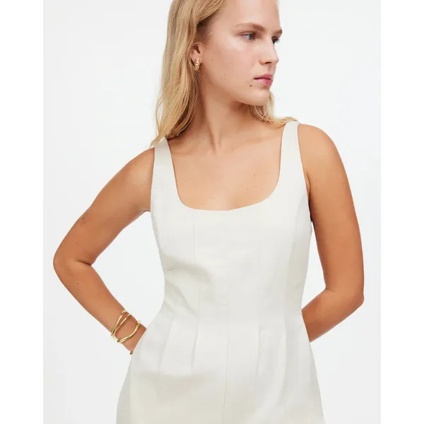 Madewell Wide Leg Jumpsuit Drapey Twill Muted Stone Beige Minimalist US 6 NWT - Image 4