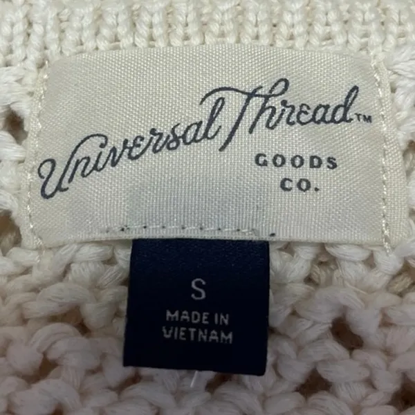 Universal Thread White Crochet Knit Sleeveless Pullover Crop Tank Top Cover Up S - Image 3