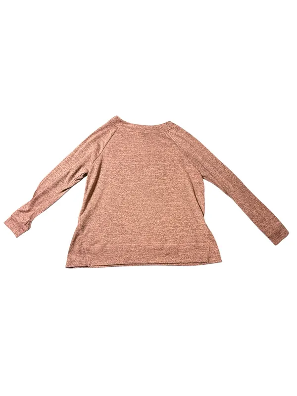 NY Collection Large Mauve Pink Shoulder Lace Up Grommet Pullover Sweater Top - Image 4
