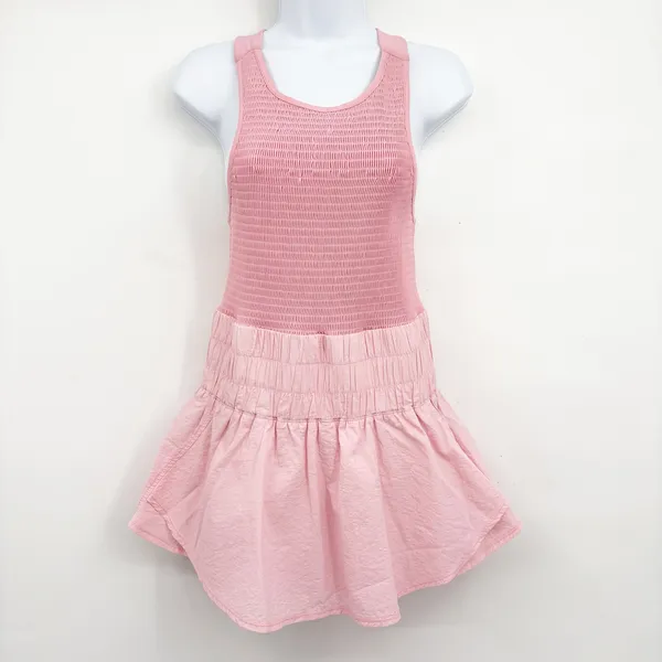 Peach Love California Womens Pink Smocked Ruffle Sporty‎ Active Romper Size M - Image 3
