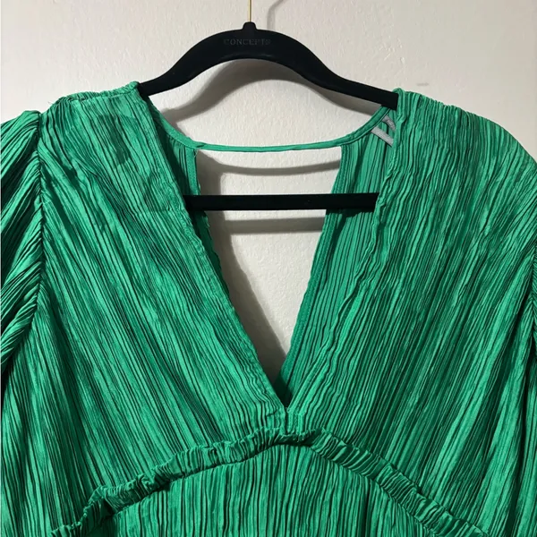 Anthropologie Asymmetrical Green Dress - Image 3