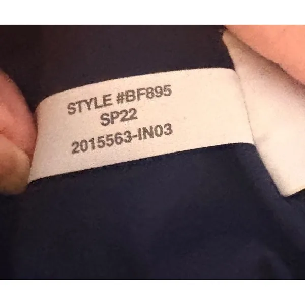 J.Crew Eyelet Shift Dress‎ Womens Size 16 Navy Blue Excellent Ruffle Tie-Neck - Image 12