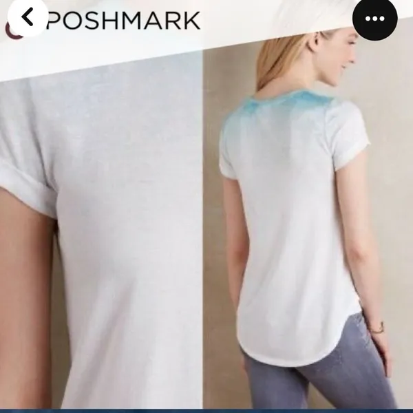 Anthropologie AKEMI + KIN OPENING DAY Tee Mint Floral Ombre Modal Size Medium - Image 2