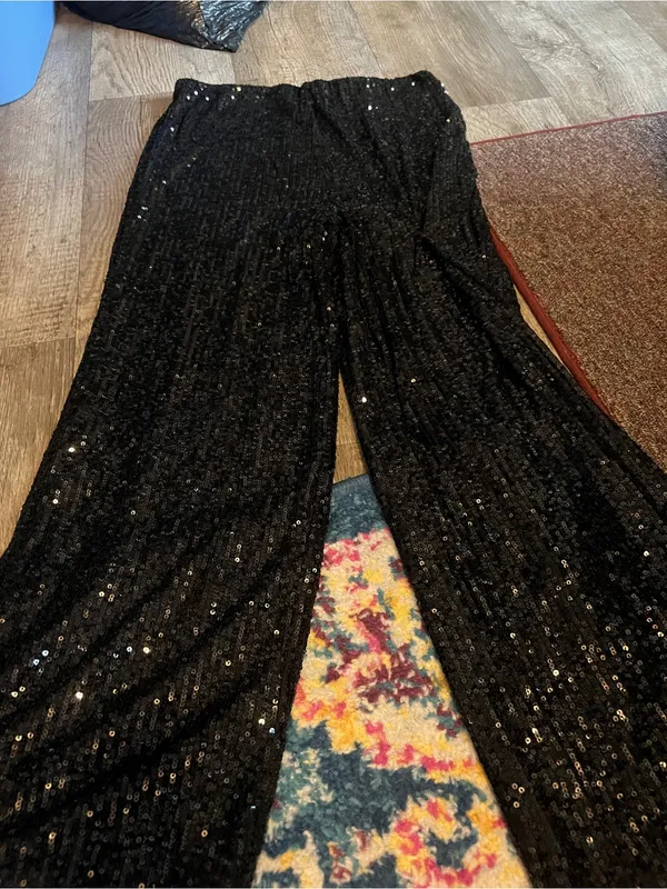 NEW Z SUPPLY skylar sequin pant in black - Image 10