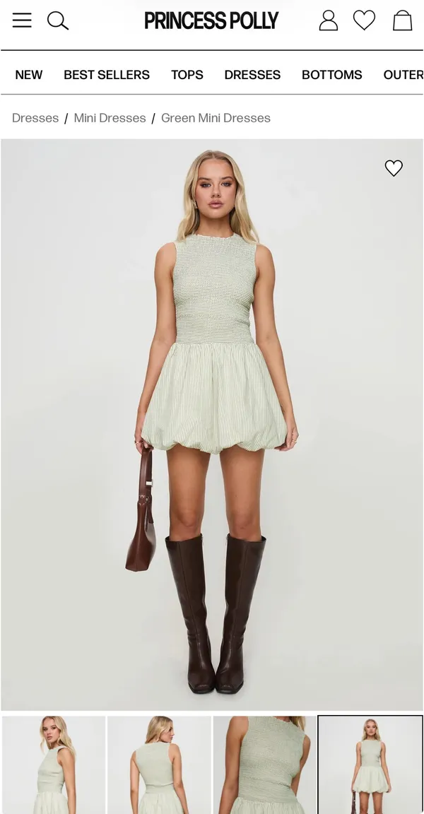 Princess Polly Narnie Mini Dress Sage - Image 2