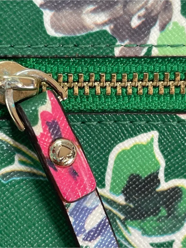 Kate Spade Grant Street Stacy Floral Bloom Green Bi-Fold Organizer Wallet Purse - Image 5