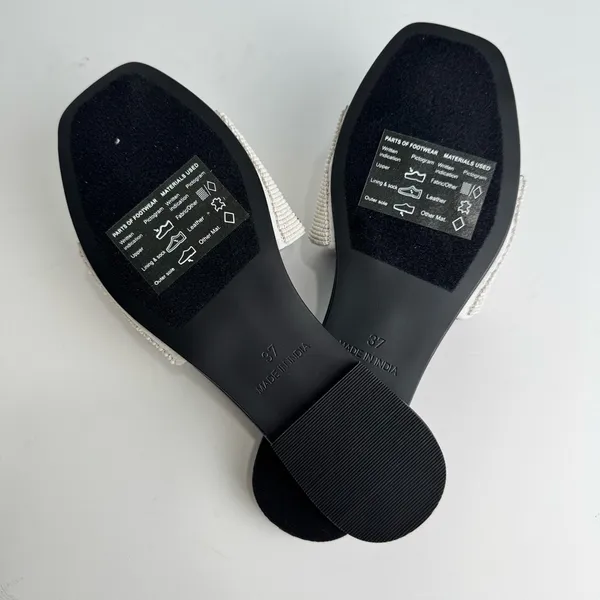 NWT Anthropologie Maeve Fiona Beaded Slide Sandals Size 37 - Image 8