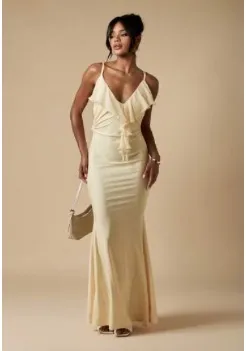 Missguided yellow backless maxi dress - Image 3