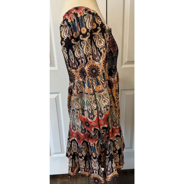 Alice Olivia Julissa Mini Dress Women’s‎ 6 Empire Waist Puffed Sleeve Smocked - Image 7