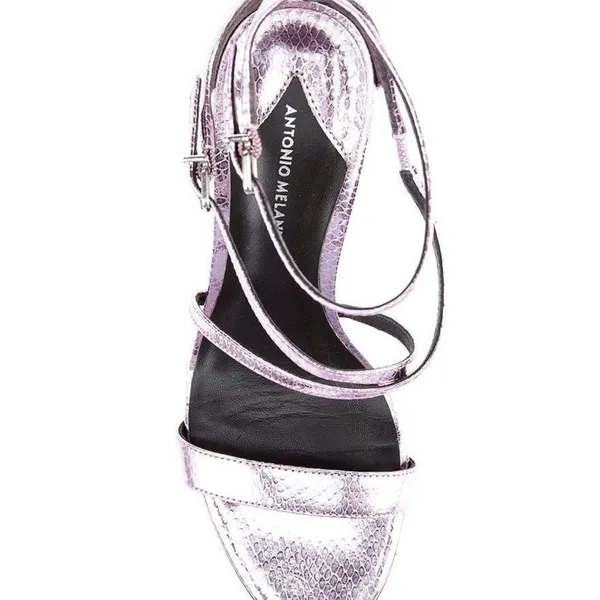 Antonio Melani Hadley‎ Strappy Metallic Leather Sandals - Image 4