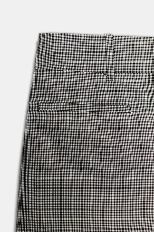 Zara ZW Collection Black Ecru White Plaid Shorts - Image 7