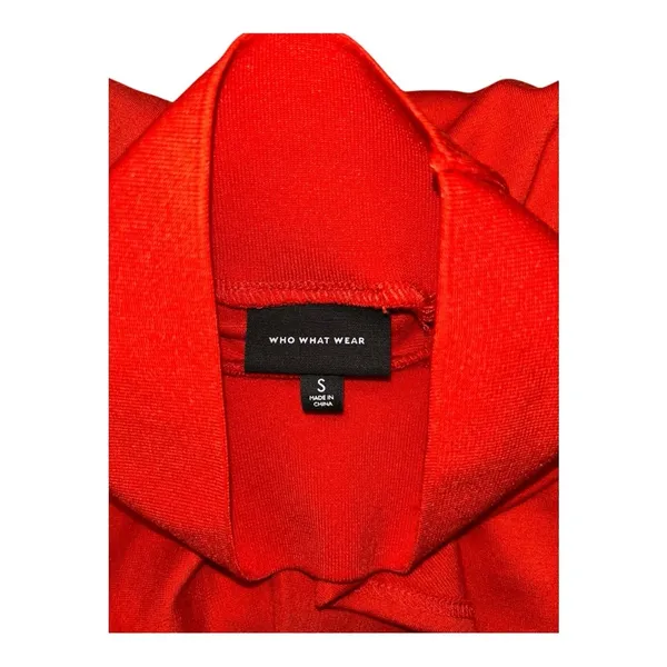 Who What Wear Fiery Red Long Sleeve Sheath Ruffle Dress Size: Small - Image 13