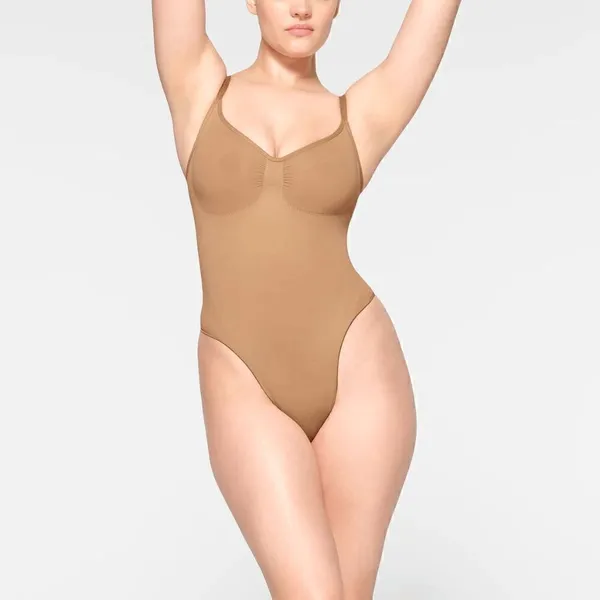 SKIMS Seamless Sculpt Thong Bodysuit, Tan Ochre, S/M NWOT - Image 5