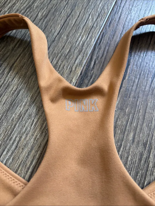 Victoria's Secret PINK Smooth Lightly Lined Low Impact Sport Bra Tan Sz Small - Image 3