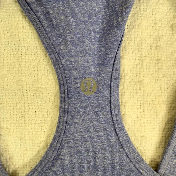 Lululemon Heathered Purple Blue Quarter‎ Zip Racerback Athletic Tank Top Womens - Image 3