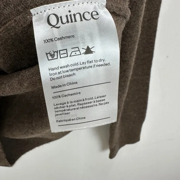 Quince Mongolian Cashmere Full Zip Hoodie Sweater Brown Womens XS NWT - Image 9