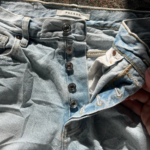 Vintage Y2K PacSun Dad Jeans High Rise Button Fly Light Wash Distressed Size 28 - Image 14