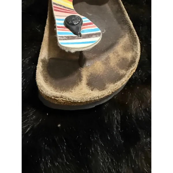 PAPILLIO by Birkenstock ‘Gizeh’ striped 40 9.5 Birko-Flor Thong Sandals Shoes - Image 4