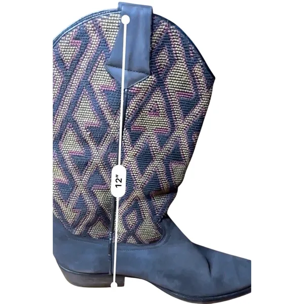 Vintage 80s 90s Guess by Georges Marciano Southwestern Tapestry Cowboy Boots 9 - Image 5