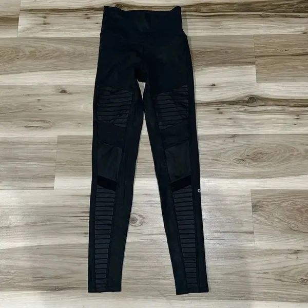 Alo Yoga Black Moto Leggings Women’s XS - Image 4