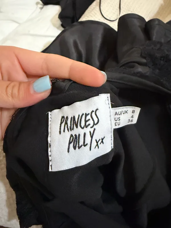 Princess Polly Black Satin Mini Dress - Image 3