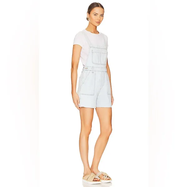 WeWoreWhat Slit Overall Short in Super Light Size Small - Image 6
