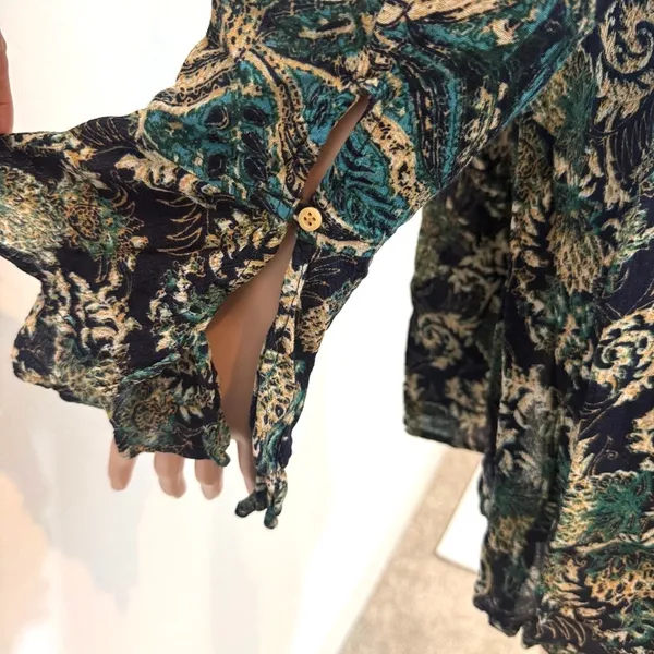 Free People XS Lady Luck floral paisley bell sleeve tunic dress TLS1 3479 - Image 11