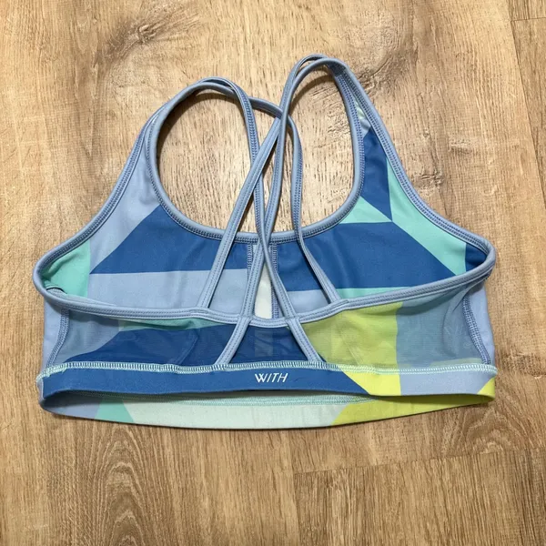 Pelaton‎ x WITH Wear It To Heart | Geometric Print Strappy Sports Bra, Size M - Image 5