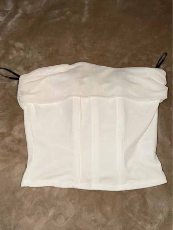 Forever 21 White Strapless Corset-style Top - Image 2