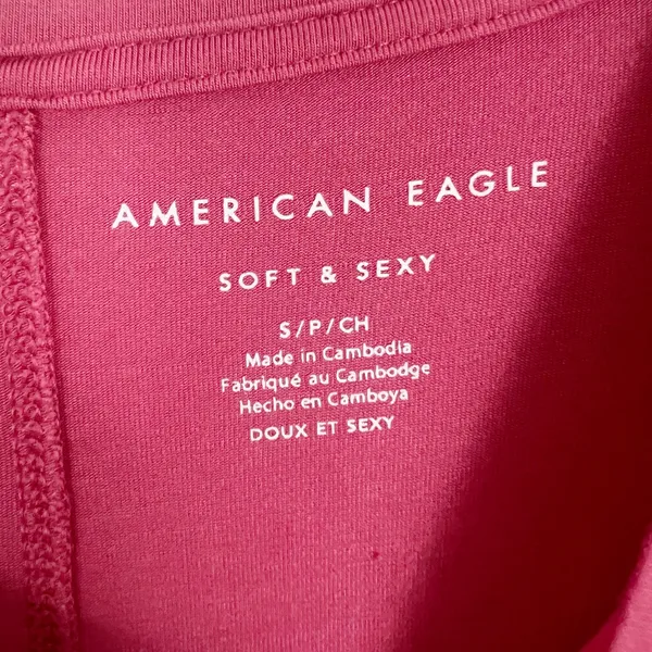 🔥 American Eagle Soft & Sexy Short Sleeve Tee T-Shirt Pink/Coral Size Small - Image 4