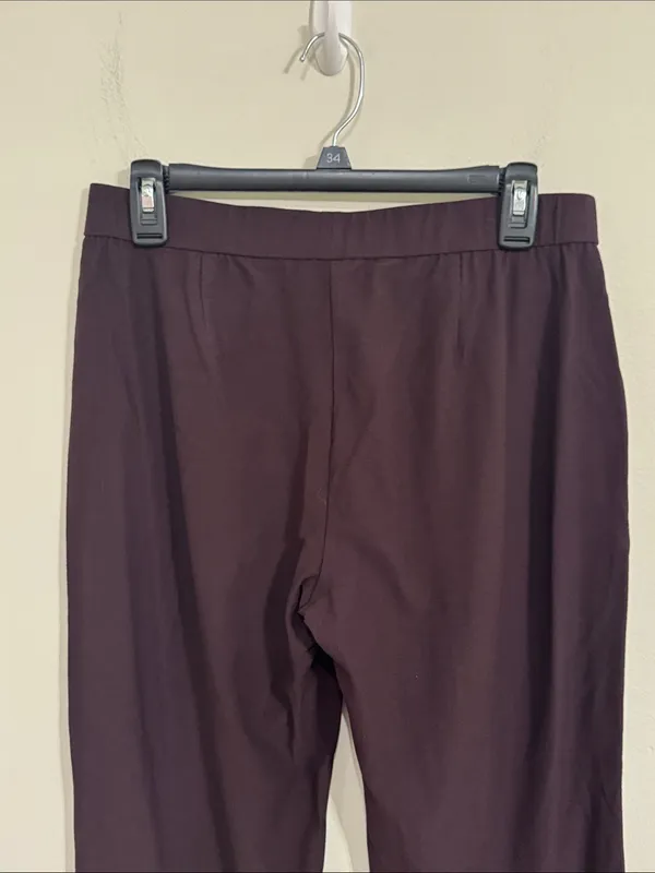 Eileen Fisher Easy Fit Cassis Washable Stretch Crepe Straight Ankle Pants size S - Image 5