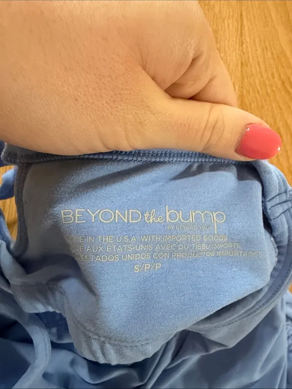 Beyond the Bump Blue Spacedye Ruched Tank Top Sz S - Image 2