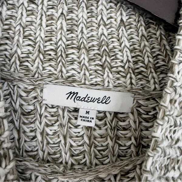 MADEWELL Marled Cotton Mock Neck Sweater Medium - Image 4