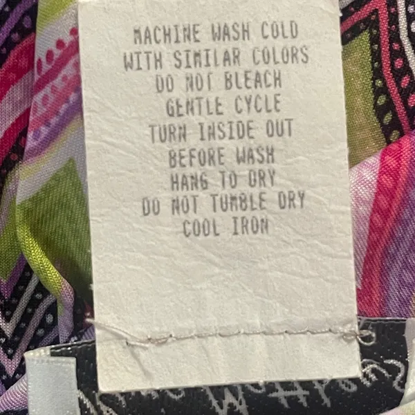 Chevron Patterned Large Maxi Dress. Elastic waist cap sleeves. - Image 7