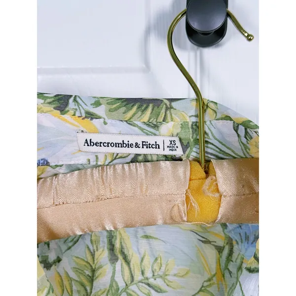 Abercrombie Womens Sheer Floral Button Up Shirt Size XS Green Resort Tropical - Image 5