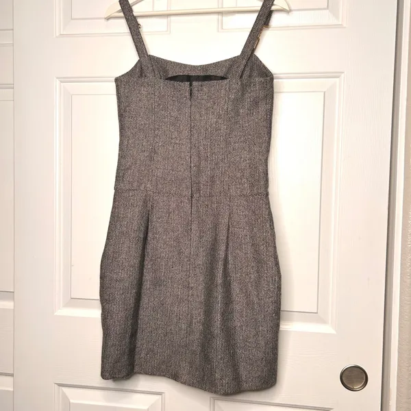 VERTIGO PARIS Tweed Herringbone Dress‎ Jumper Small - Image 4