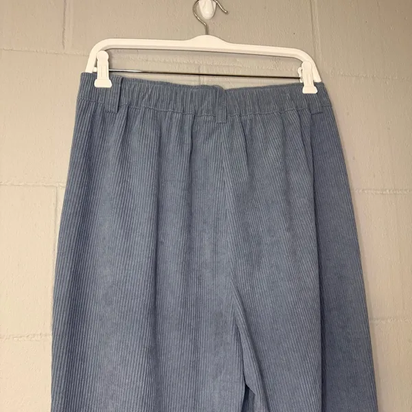 NWT HALARA Mid Rise Zipper Pocket Corduroy Casual Pants in Blue Women’s Sz Large - Image 8