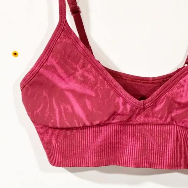 Lululemon Ebb To Street Bra A\B Red Stone Wash Chianti Padded Sports Bra Size‎ 4 - Image 2