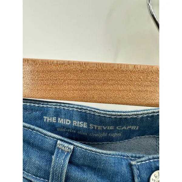 AG Adriano Goldschmied The Mid‎ Rise Stevie Capri Blue Jeans Women's Size 25 - Image 6