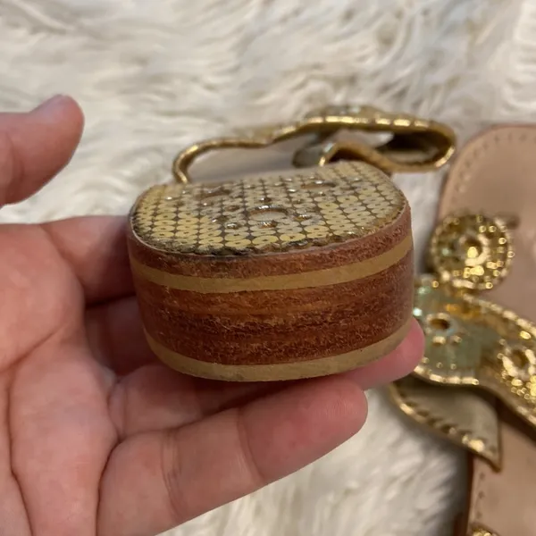 Jack Rogers Sandals size 7 M excellent condition color is gold - Image 13