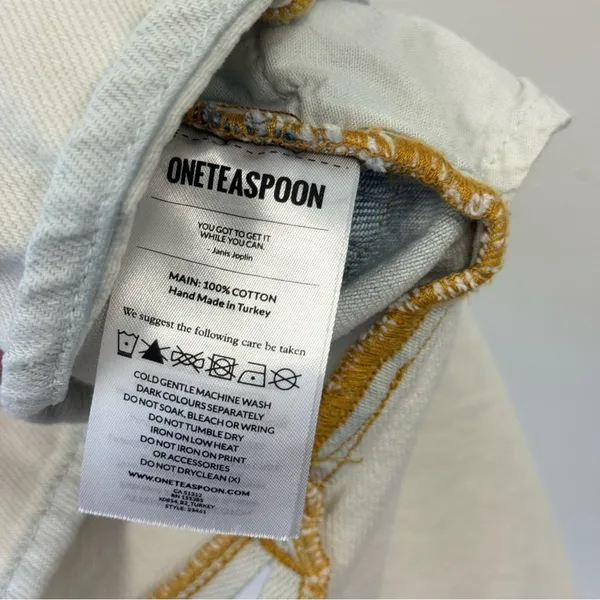 One‎ Teaspoon Dip Dye Denim Mini Skirt Blue White Mid Rise Size 25 - Image 11